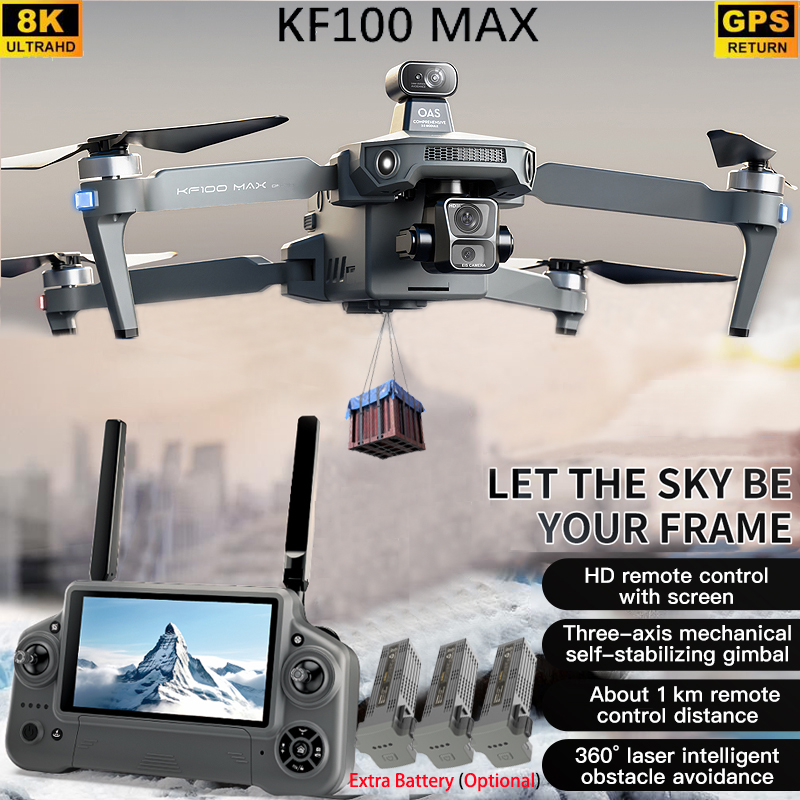Drone Gimbal 3 Axis - KF100 MAX Drone GPS Kamera 4K