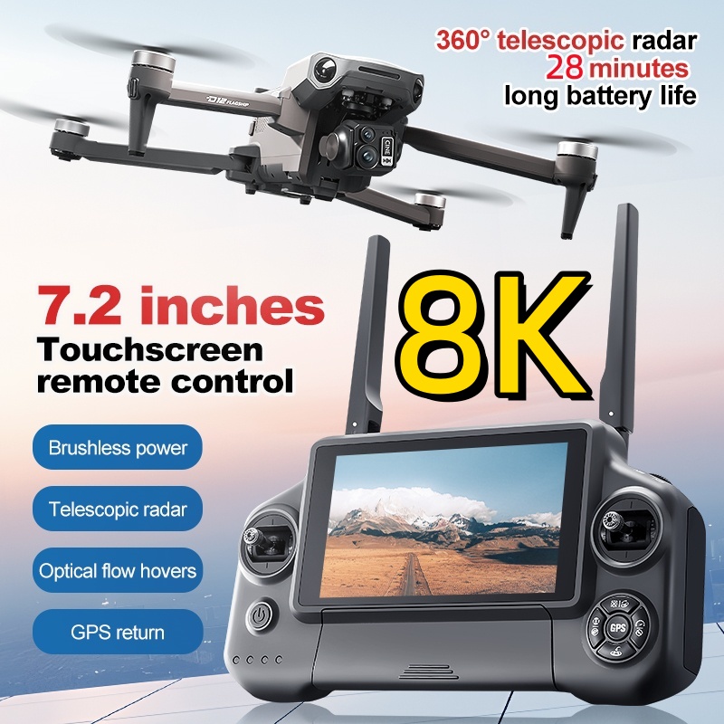 Drone RC Quadcopter 8K 3 Axis  - Drone Gimbal 3 Axis ulasan dan harga