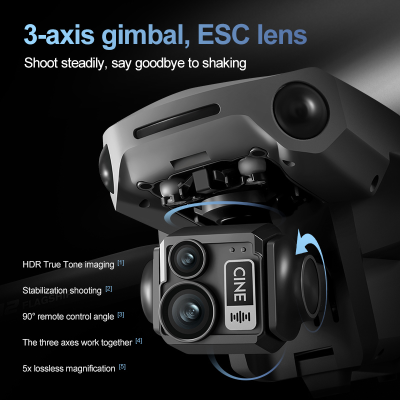 Drone RC Quadcopter 8K 3 Axis  - Drone Gimbal 3 Axis ulasan dan harga