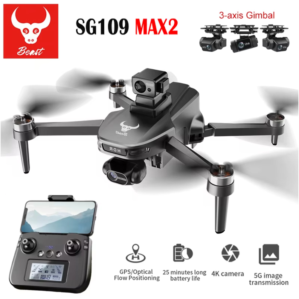 SG109 MAX2 Drone kamera FPV 8K - Drone Gimbal 3 Axis ulasan dan harga