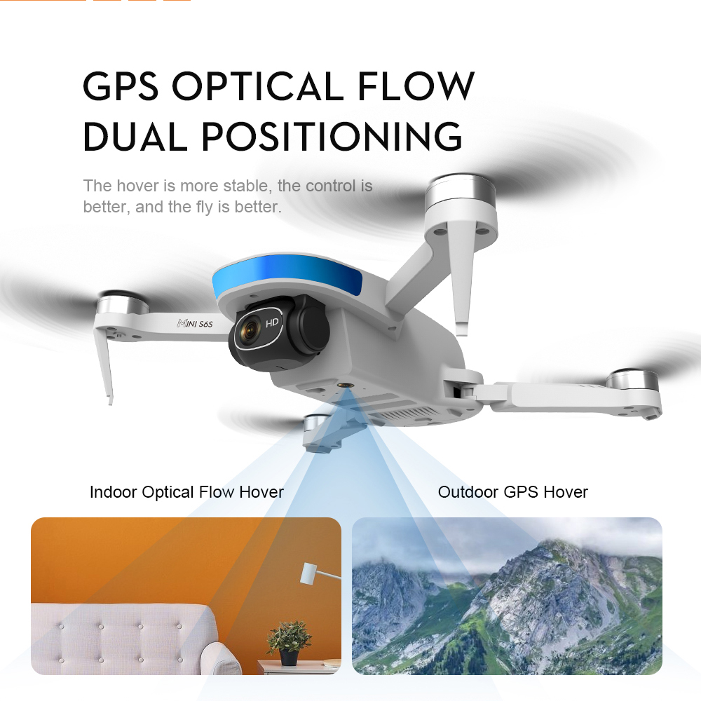 Drone S6S GPS Optical Flow Pos - Drone Gimbal 2 Axis ulasan dan harga